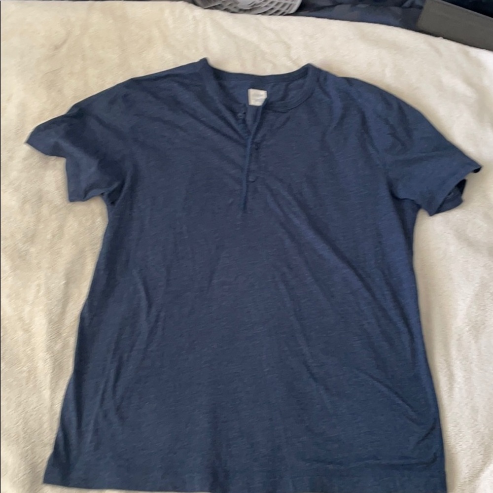 J crew cotton blend Henley navy medium
